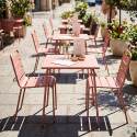 Mesa de jardín bistro cuadrada de metal 70x70 cm y 2 sillas