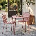 Mesa de jardín bistro cuadrada de metal 70x70 cm y 2 sillas