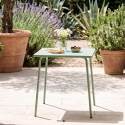 Mesa de jardín cuadrada de metal 2 a 4 personas 70x70 cm