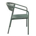 Silla de jardín de aluminio y ratán sintético con reposabrazos