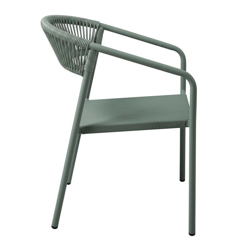 Silla de jardín de aluminio y ratán sintético con reposabrazos (5/7)