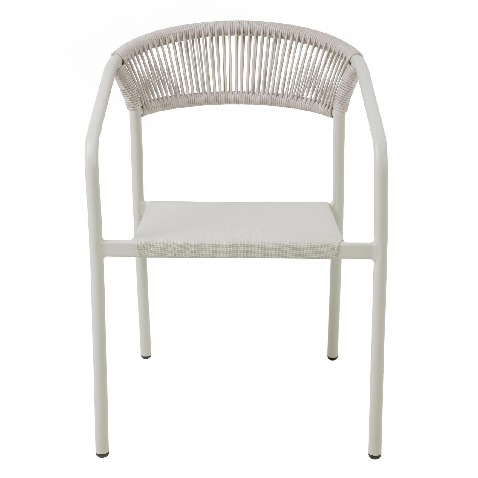 Silla de jardín de aluminio y ratán sintético con reposabrazos