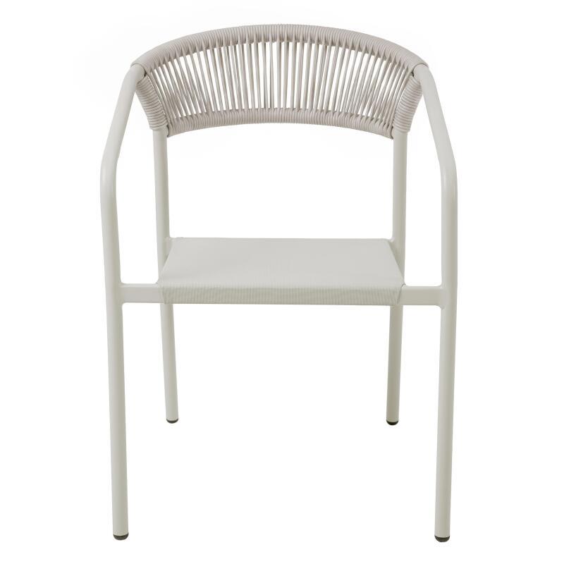 Silla de jardín de aluminio y ratán sintético con reposabrazos