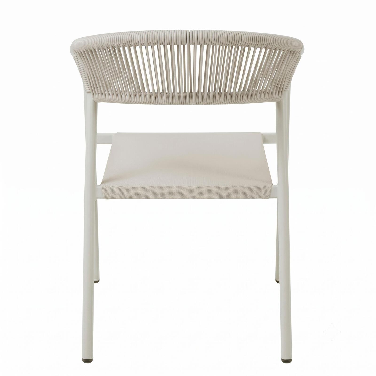 Silla de jardín de aluminio y ratán sintético con reposabrazos