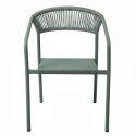 Silla de jardín de aluminio y ratán sintético con reposabrazos