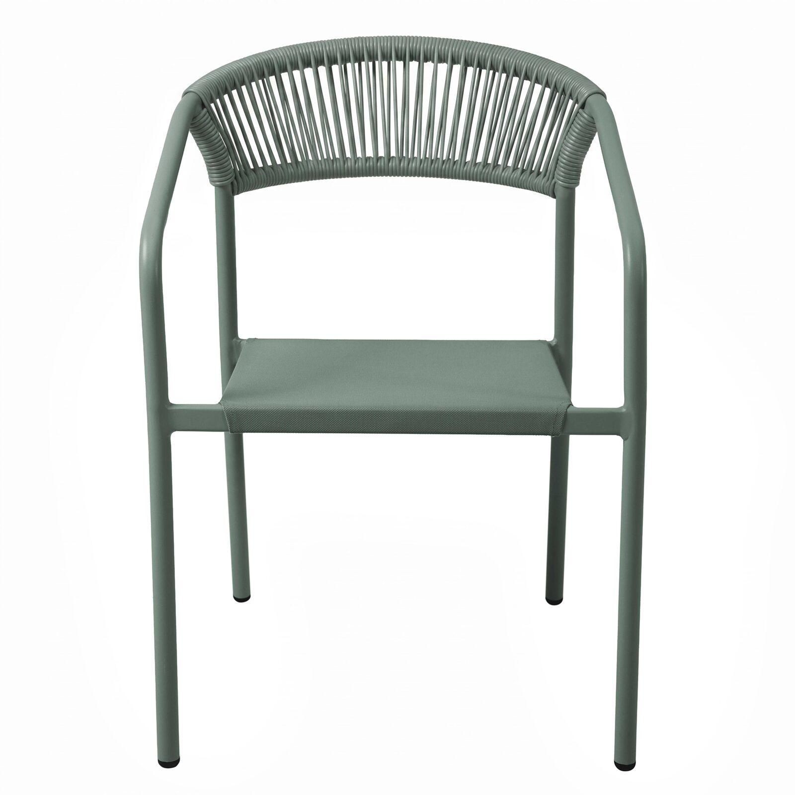 Silla de jardín de aluminio y ratán sintético con reposabrazos