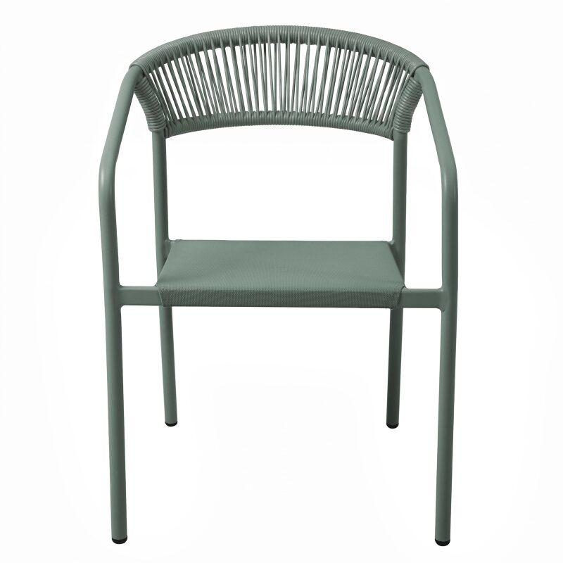 Silla de jardín de aluminio y ratán sintético con reposabrazos (4/7)