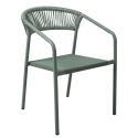 Silla de jardín de aluminio y ratán sintético con reposabrazos