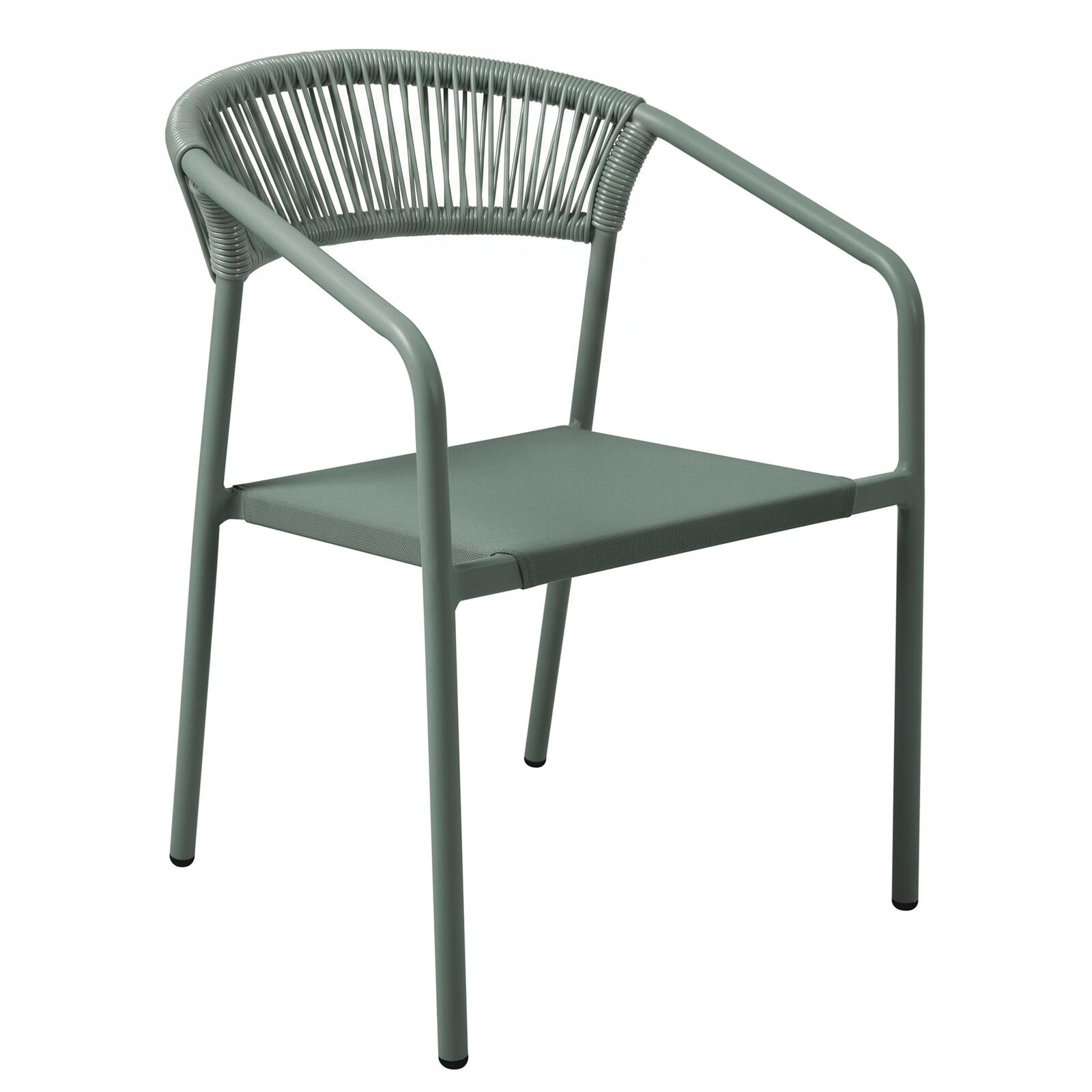 Silla de jardín de aluminio y ratán sintético con reposabrazos