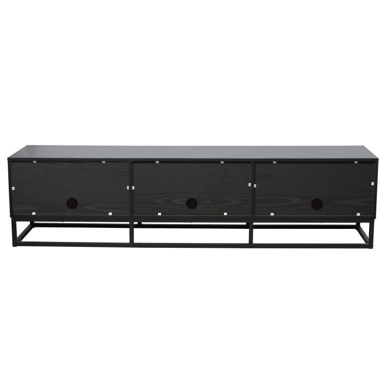 Mueble TV negro de efecto madera 180 cm (5/7)