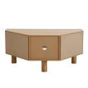 Mueble TV efecto madera 120 cm de ratán sintético estilo escandinavo