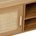 Mueble TV efecto madera 120 cm de ratán sintético estilo escandinavo