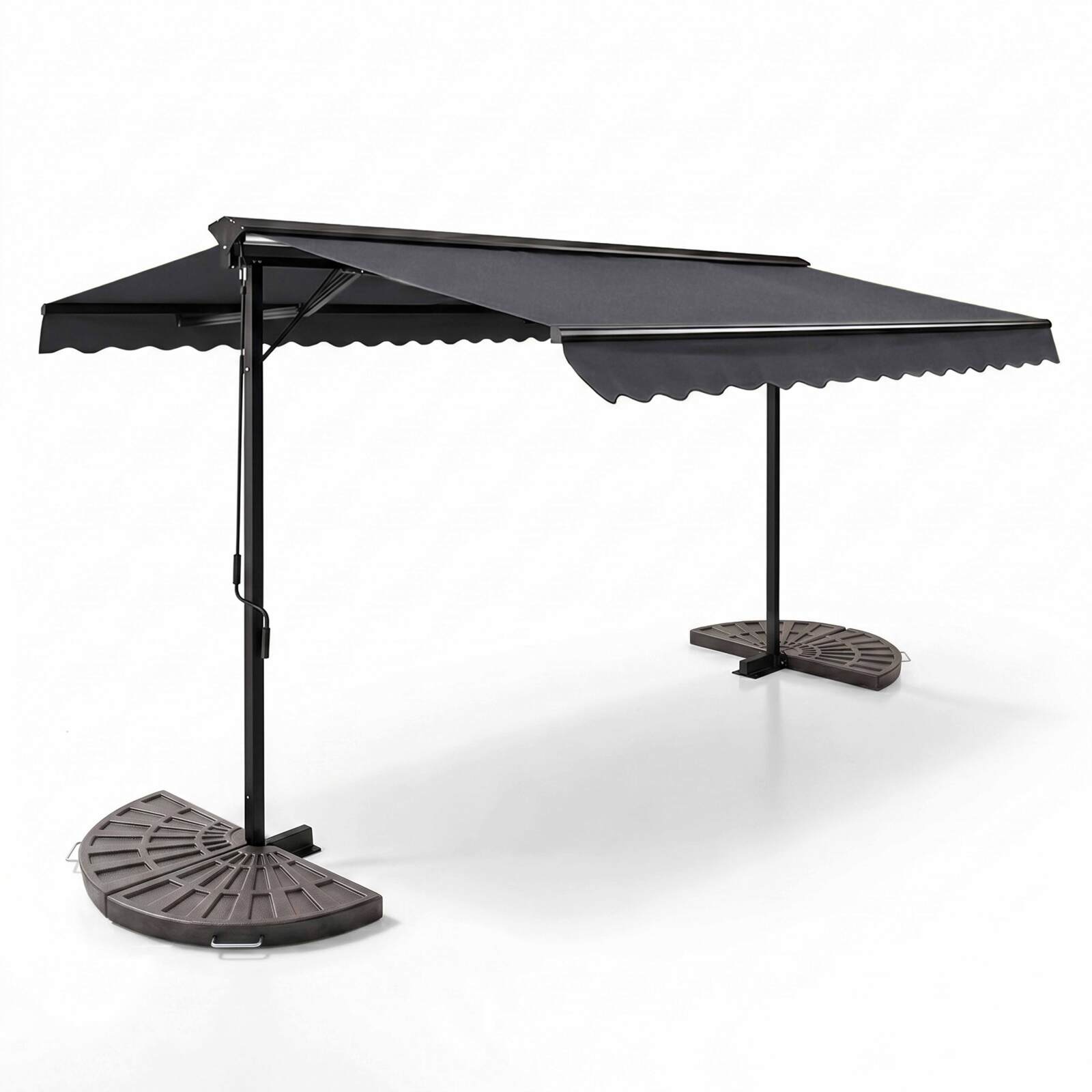 Toldo a dos aguas (3 x 4m) y 4 losetas de contrapeso