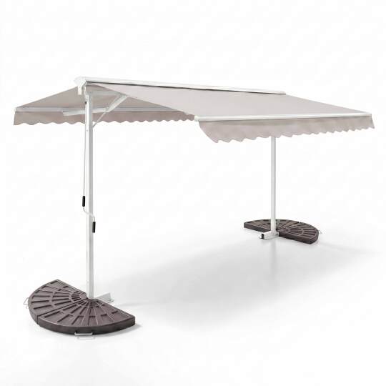 Toldo a dos aguas (3 x 4m) y 4 losetas de contrapeso