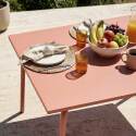 Mesa de jardín de metal termolacado 6 personas 120x70 cm