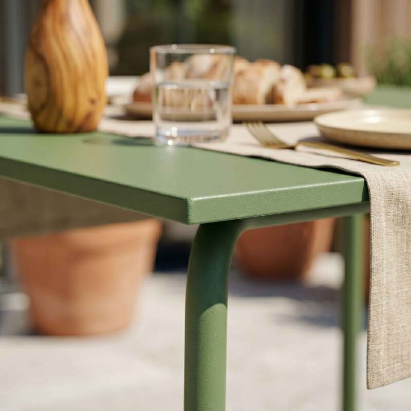 Mesa de jardín de metal termolacado 6 personas 120x70 cm (3/7)