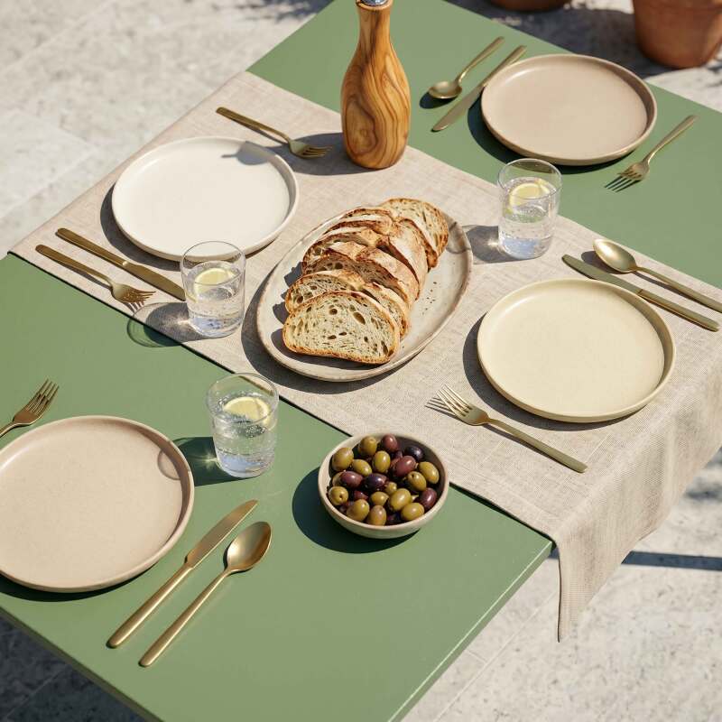 Mesa de jardín de metal termolacado 6 personas 120x70 cm (2/7)