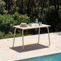 Mesa de jardín de metal termolacado 6 personas 120x70 cm