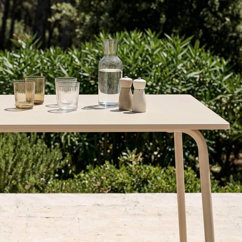 Mesa de jardín de metal termolacado 6 personas 120x70 cm (3/7)