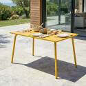 Mesa de jardín de metal termolacado 6 personas 120x70 cm