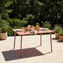 Mesa de jardín de metal termolacado 6 personas 120x70 cm