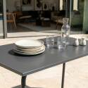 Mesa de jardín de metal termolacado 6 personas 120x70 cm