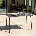 Mesa de jardín de metal termolacado 6 personas 120x70 cm