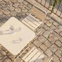 Mesa alta de jardín bistro cuadrada de metal 70x70 cm y 2 sillas altas
