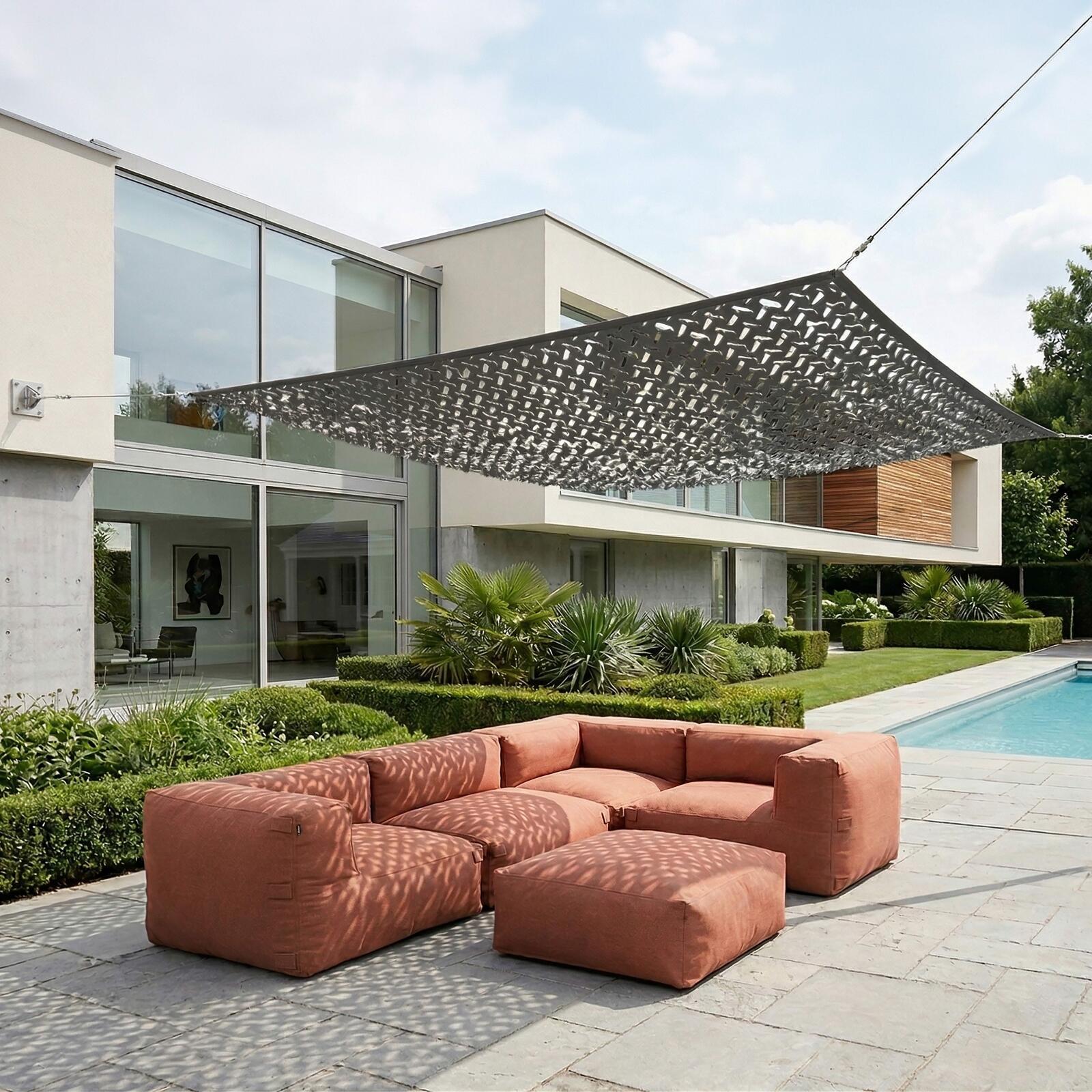 Vela de sombra rectangular calada reversible 4x3 m
