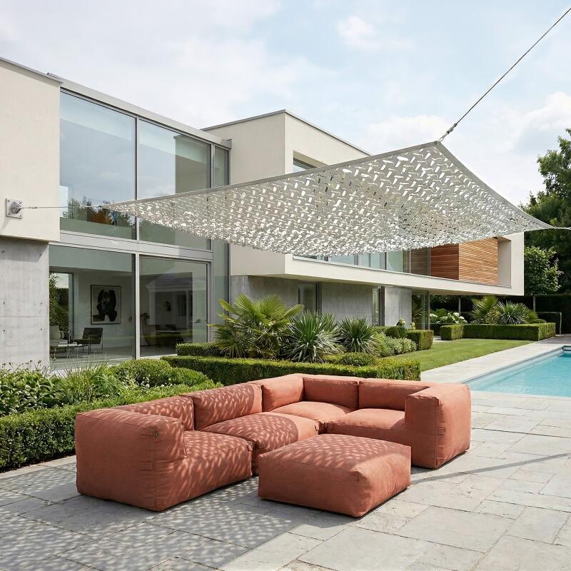 Vela de sombra rectangular calada reversible 4x3 m