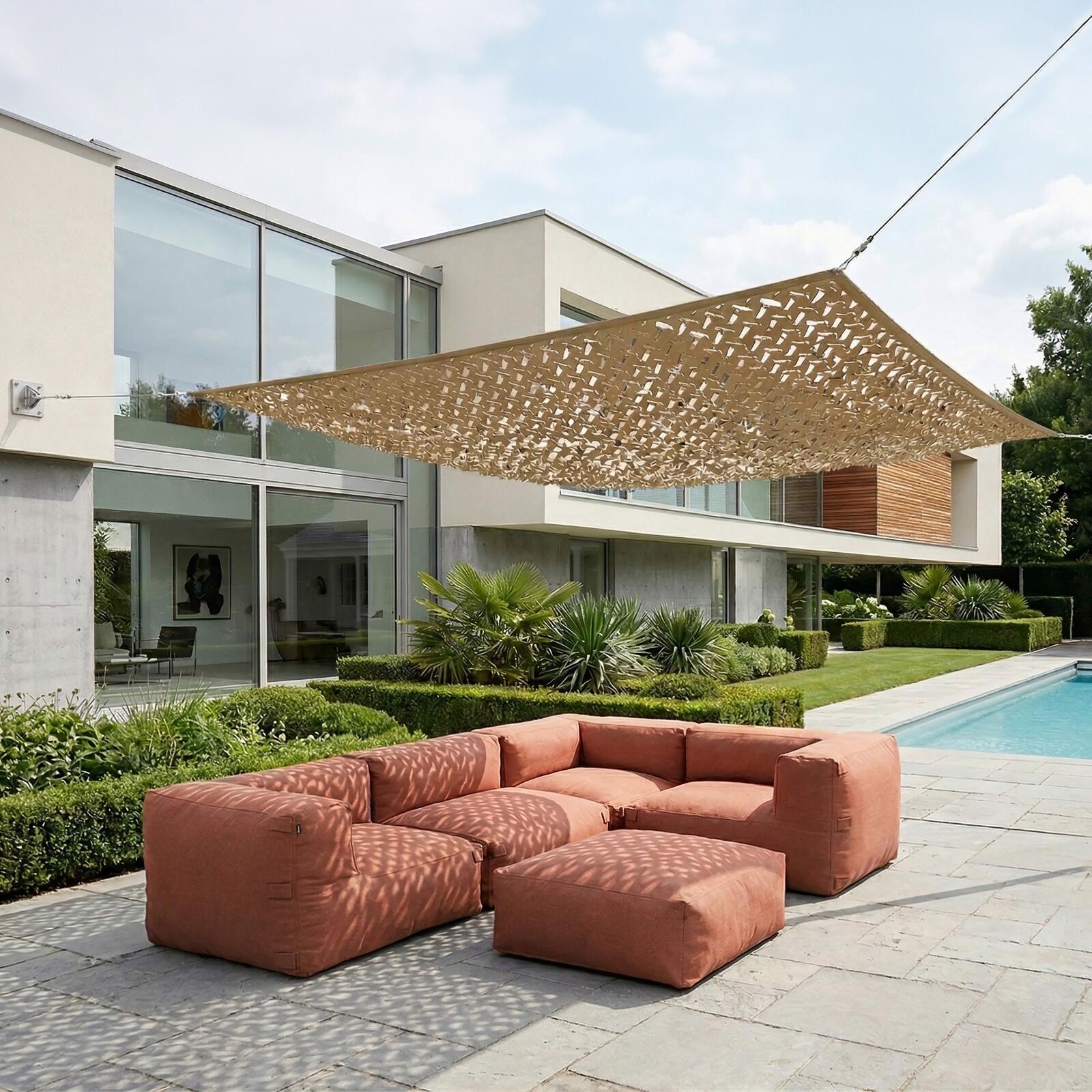 Vela de sombra rectangular calada reversible 4x3 m