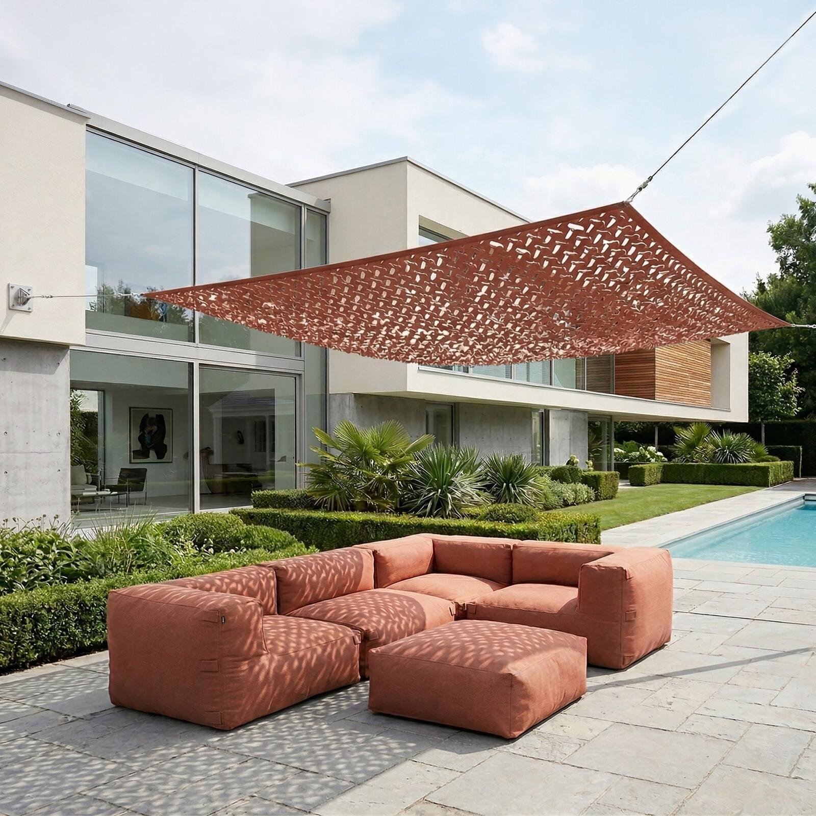 Vela de sombra rectangular calada reversible 4x3 m