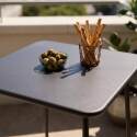 Mesa alta de exterior de metal 70x70x105 cm