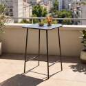 Mesa alta de exterior de metal 70x70x105 cm