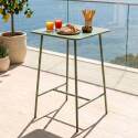 Mesa alta de exterior de metal 70x70x105 cm
