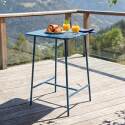 Mesa alta de exterior de metal 70x70x105 cm