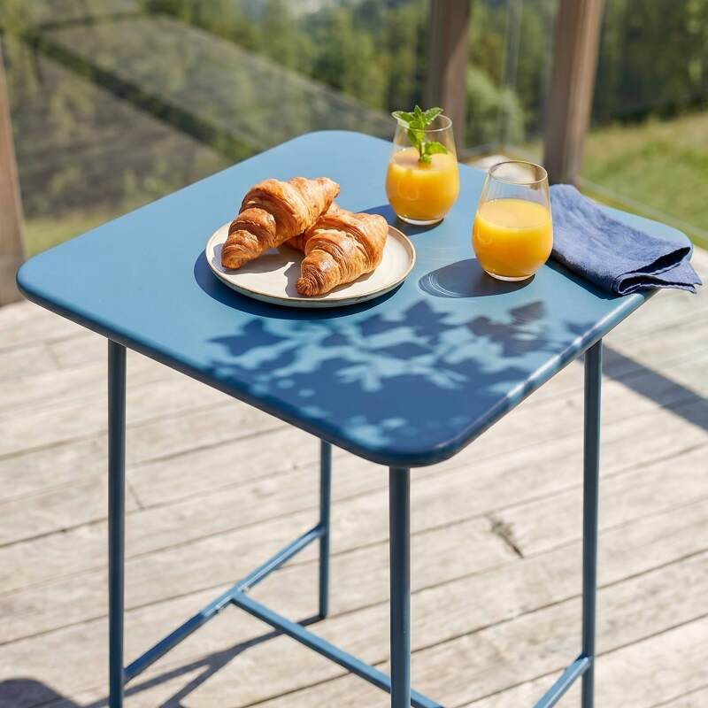 Mesa alta de exterior de metal 70x70x105 cm (4/6)