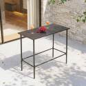 Mesa alta de exterior de metal 120x60x105 cm