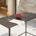 Mesa alta de exterior de metal 120x60x105 cm