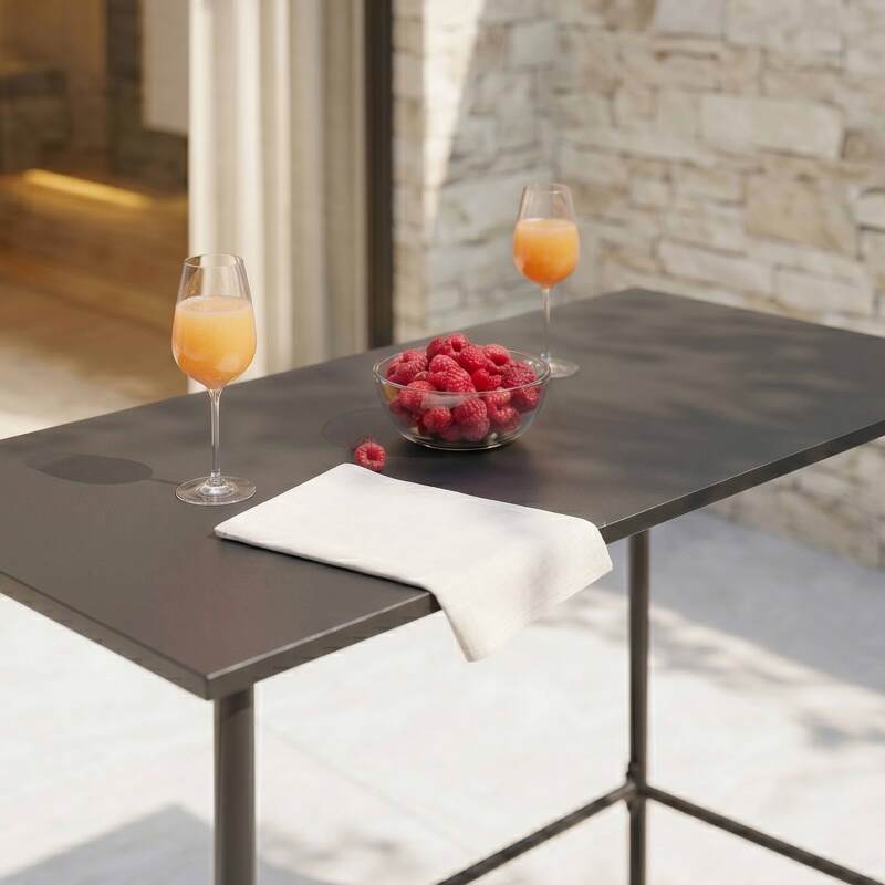 Mesa alta de exterior de metal 120x60x105 cm (2/6)