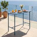 Mesa alta de exterior de metal 120x60x105 cm