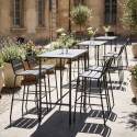 Mesa alta de exterior de metal 120x60x105 cm