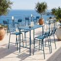 Mesa alta de exterior de metal 120x60x105 cm