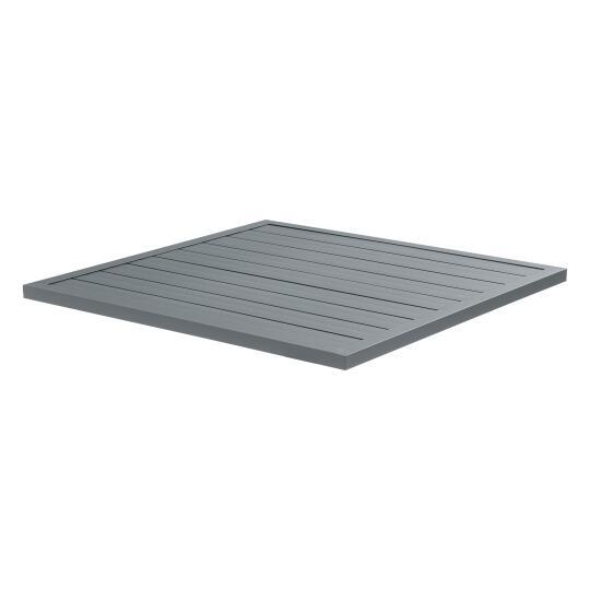 Tablero cuadrado aluminio negro 70x70 cm para pata Klipo | Oviala