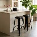 Taburetes de bar de metal mate — Lote de 4