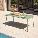 Mesa de jardín de metal 8 personas 180x90 cm