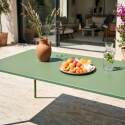 Mesa de jardín de metal 8 personas 180x90 cm