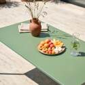 Mesa de jardín de metal 8 personas 180x90 cm