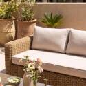 Conjunto de jardín de resina trenzada para 6 plazas con 2 sofás, 2 sillones y 1 mesa de centro