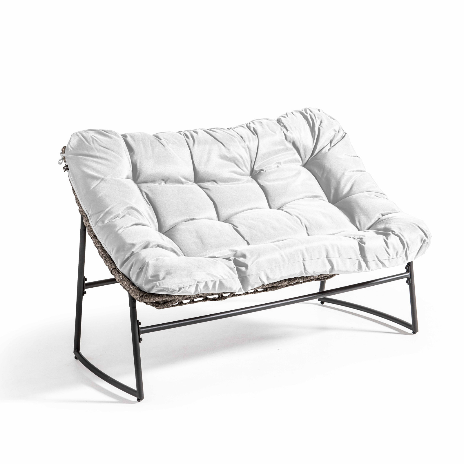 Conjunto de jardín de 4 plazas con cojines crudo